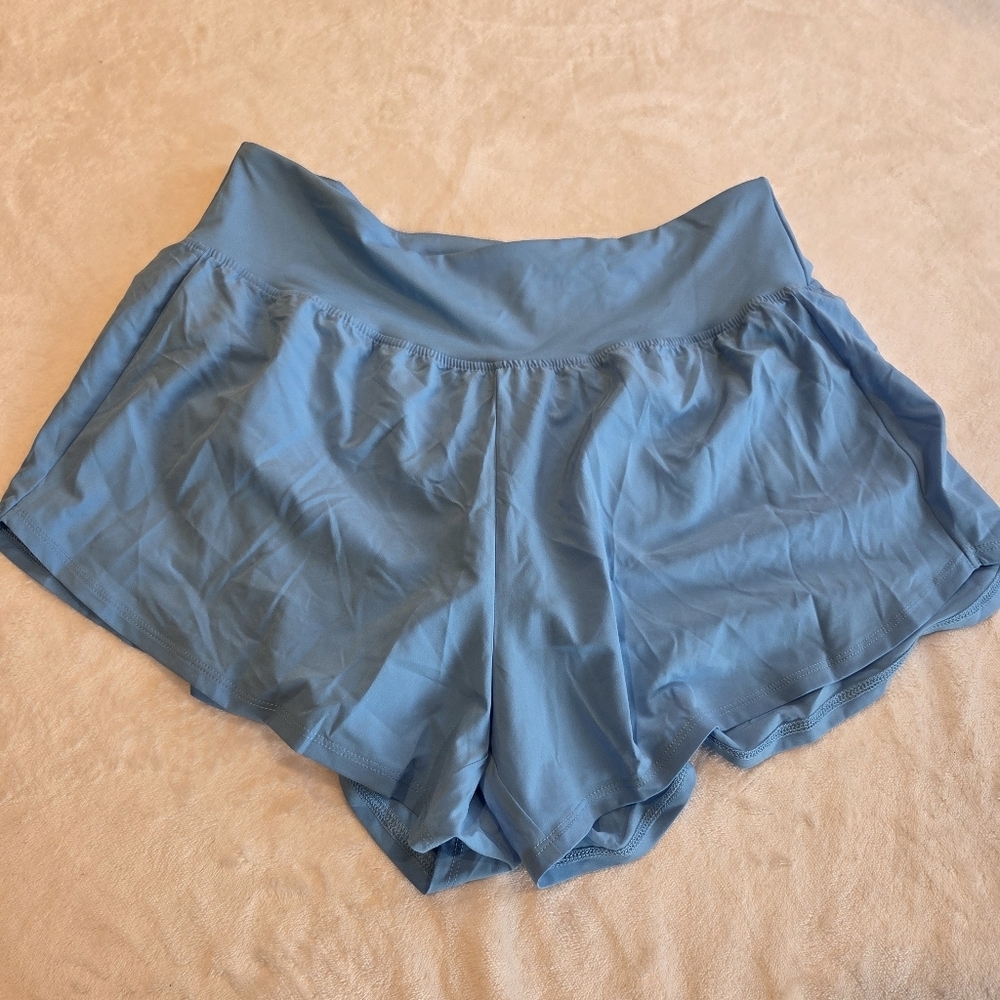 DSG Women's Knit Waistband 3" Performance Stride Shorts Pacific Azure Large New